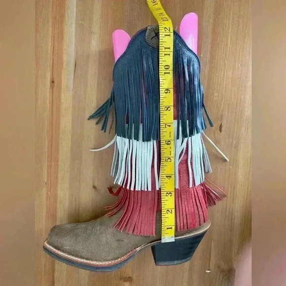 Twisted X Ruff Stock VFW Fringe American Flag Cowboy Boot 6.5 B - Picture 11 of 11